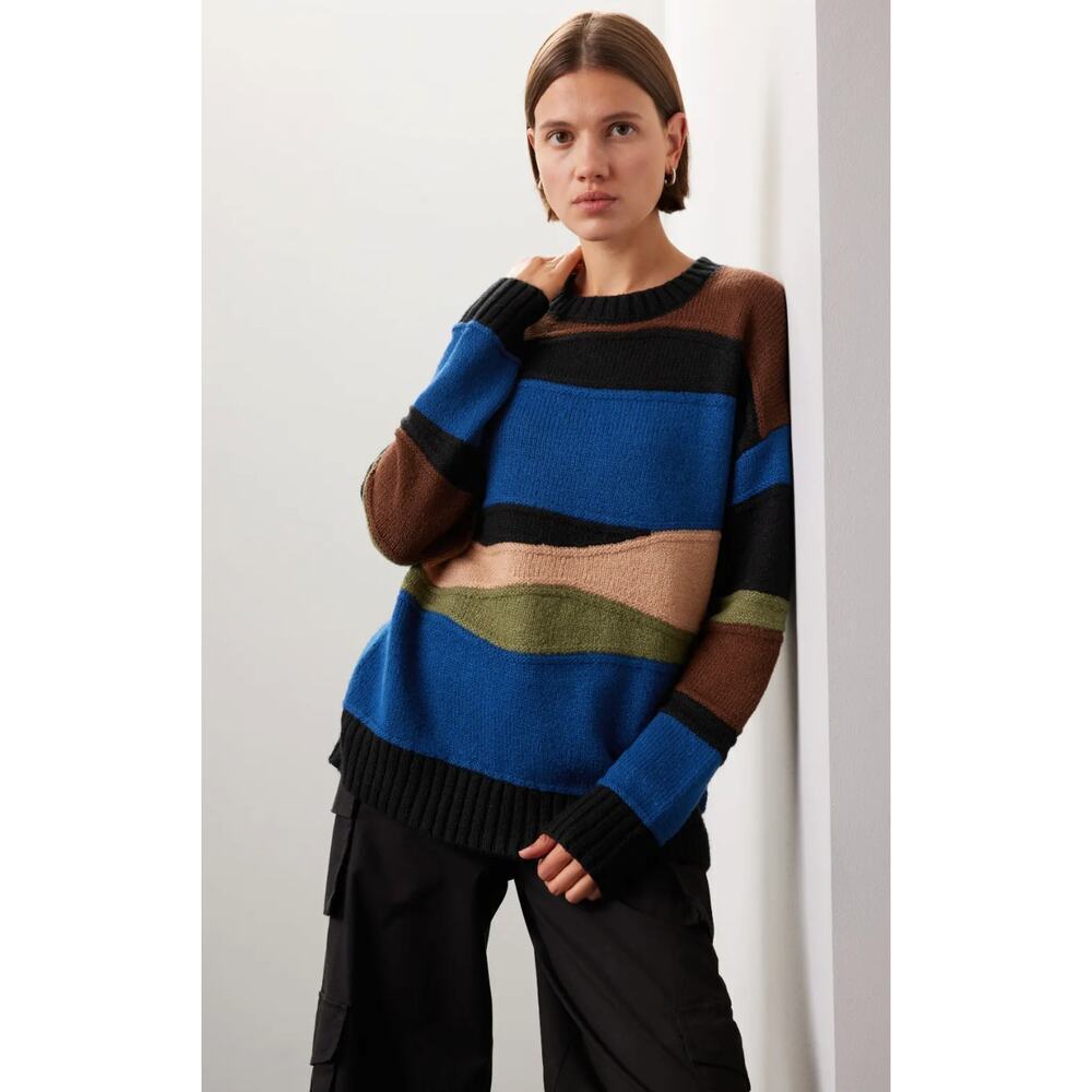 Love, Whit by Whitney Port Landscape Multicolor Stripe Knit Sweater
